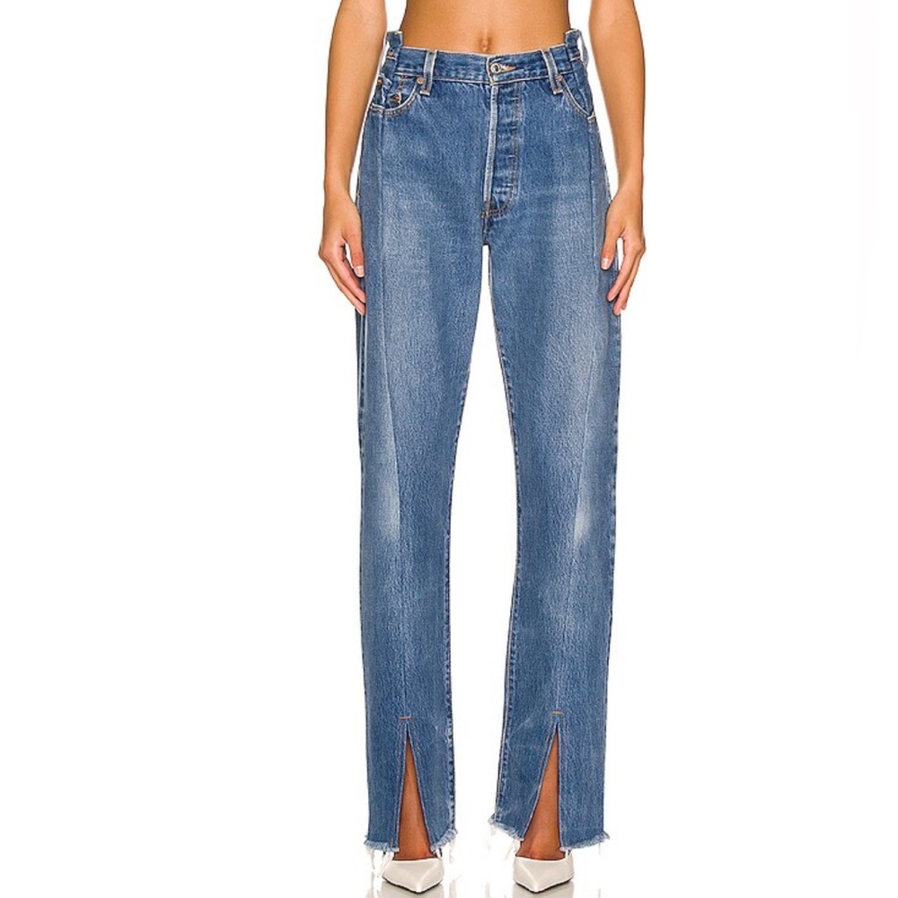 EB Denim deconstructed Levi’s w/ split hem